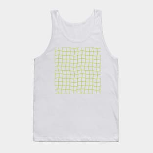 Minimal Abstract Squiggle Grid - Lime Green Tank Top